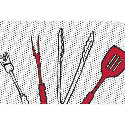 Grill Tool Sketch - Wrapped Canvas Painting