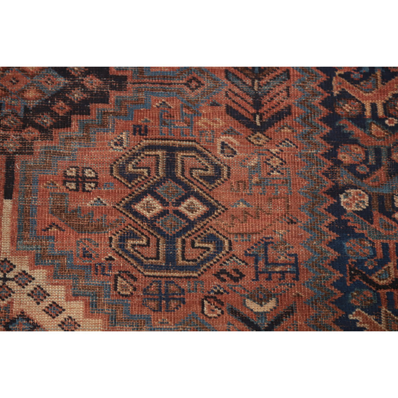 Tapis persan pré-1900 à teinture végétale antique 5 x 6
