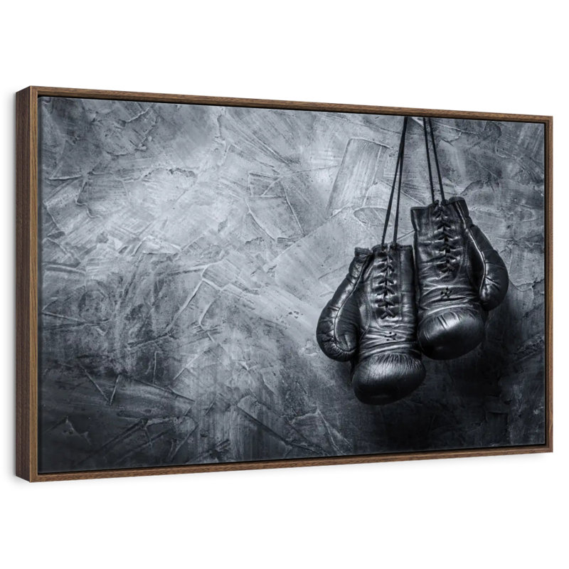 Gants de boxe, 46 po x 31 po, Cadre flottant noyer