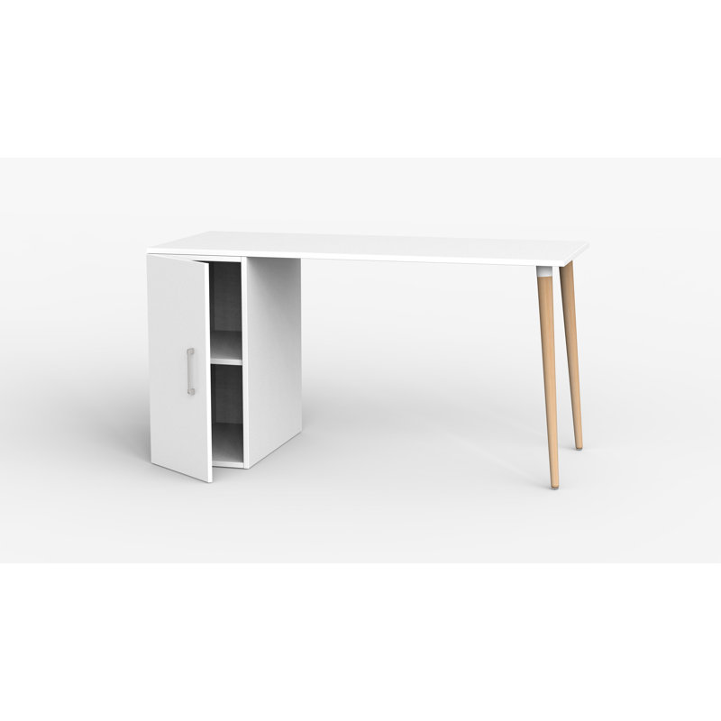 Gilman Solid Wood Base Writing Desk, White, 74cm H x 120cm W x 60cm D