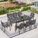 Argyri 8 - Person Metal Patio Dining Set with Extendable Rectangular Table