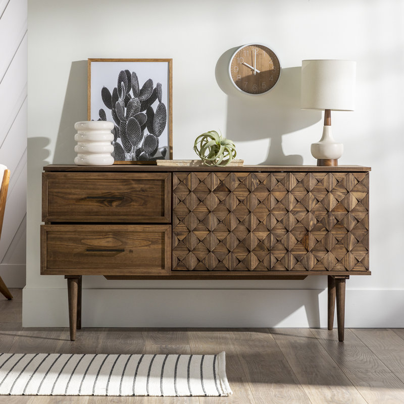 Buffet en bois massif 58 po Roisin, Brun