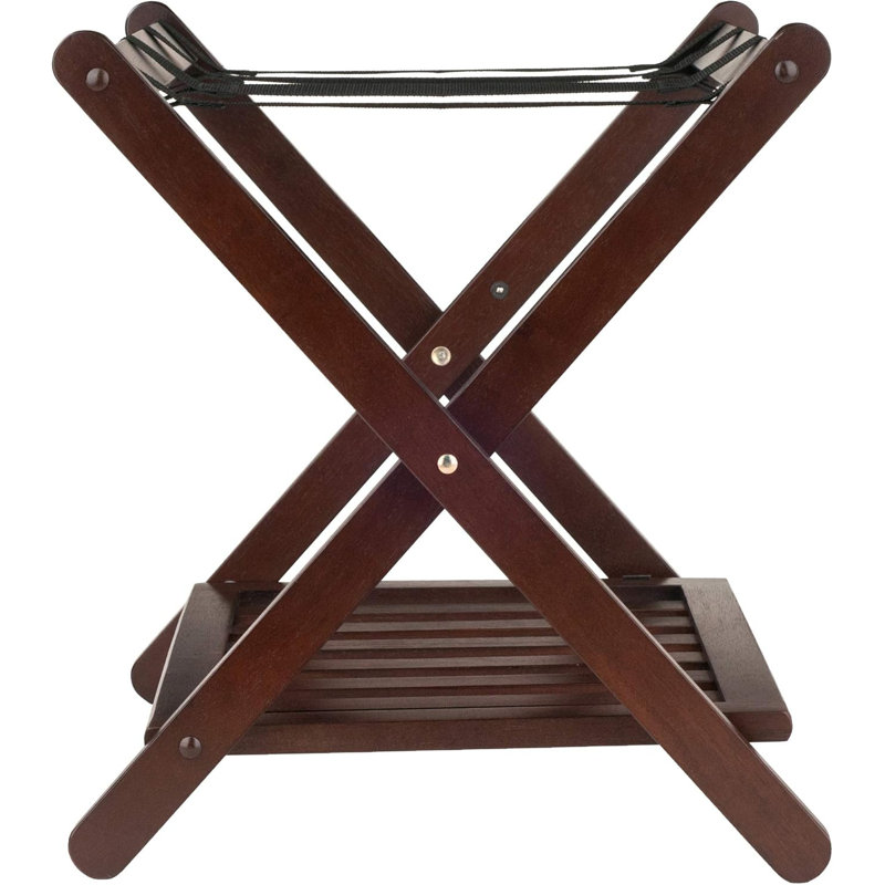 Luggage Rack With Storage Shelf, Cappuccino
