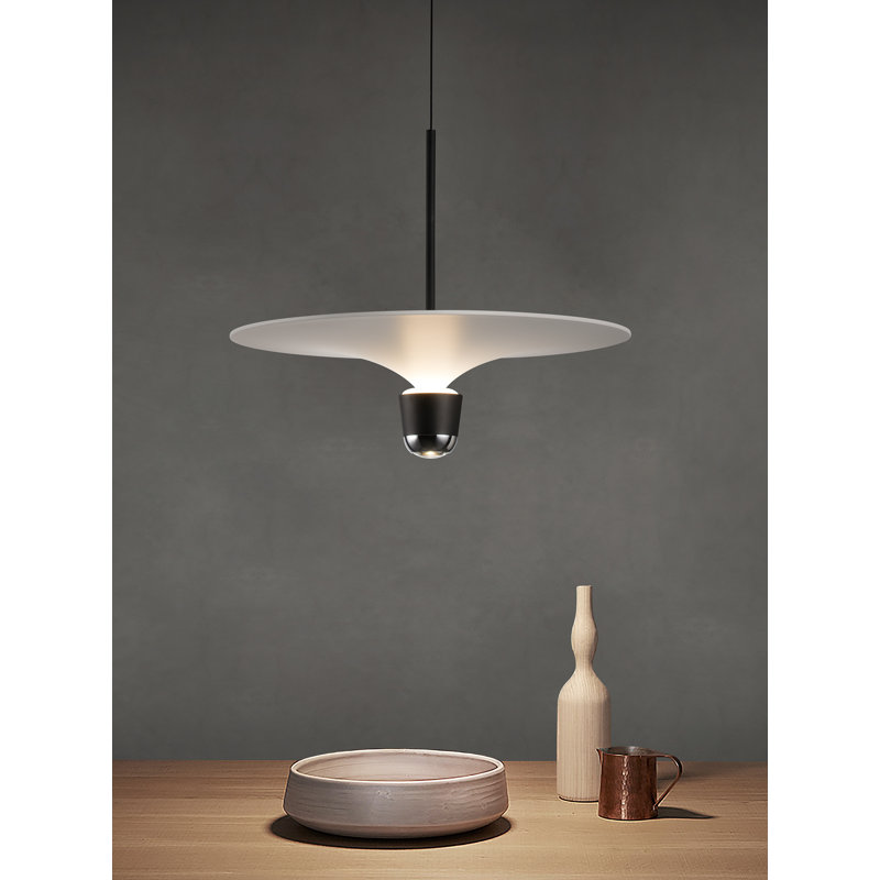 Luminaire suspendu blanc pur Cashala, H 16,5 po x l 19,7 po x P 19,7 po