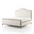 Lalia Modern Upholstered Hammered Metal Camelback Bed-124257343-124653007
