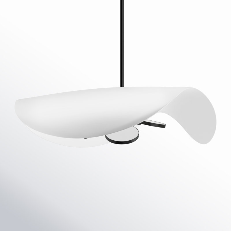 Hinton 3 Light Metal Dimmable LED Pendant, White/Black