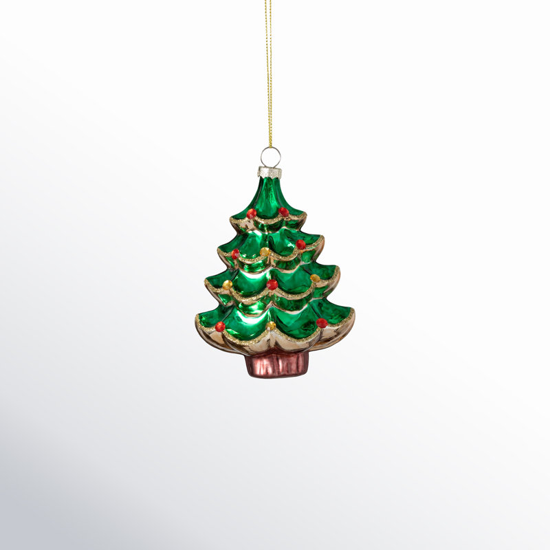5" Christmas Retro Christmas Tree Ornament, Multicolor