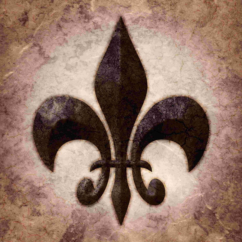 Fleur de lis, impression sur toile tendue, H 20 po x l 20 po
