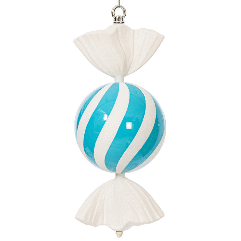 Ornement boule de bonbon, Bleu pastel