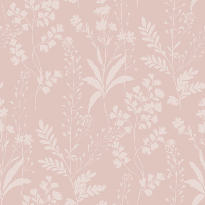 Papier peint silhouettes de fleurs sauvages