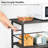 Industrial Kitchen Island Cart With Storage, 3-Tier Rolling Kitchen Cart With Large Workstation, Side Enclosures, And 4 Lockable Casters, Charcoal Gray