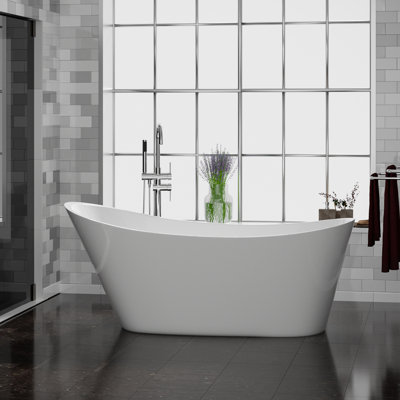 65.25'' x 28.25'' Freestanding Soaking Acrylic Bathtub
