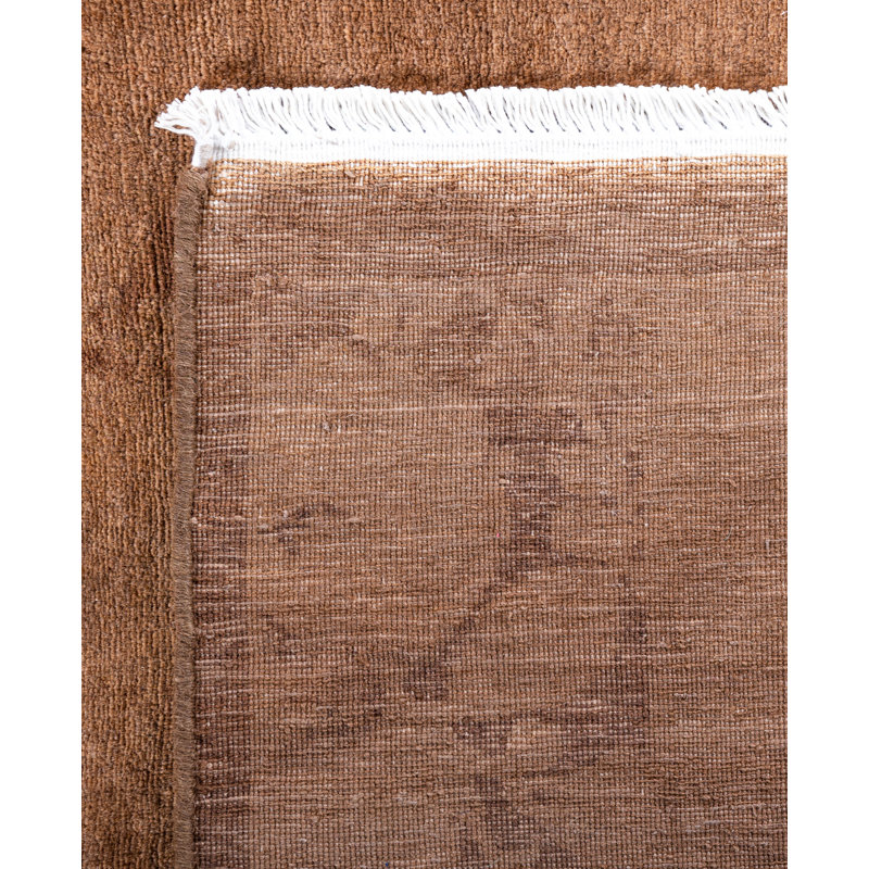 Overdyed Hand-Knotted Wool Modern-Contemporary Brown Area Rug 3' 1" x 5' 1"