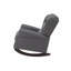 Chaise berçante rembourrée en tissu gris