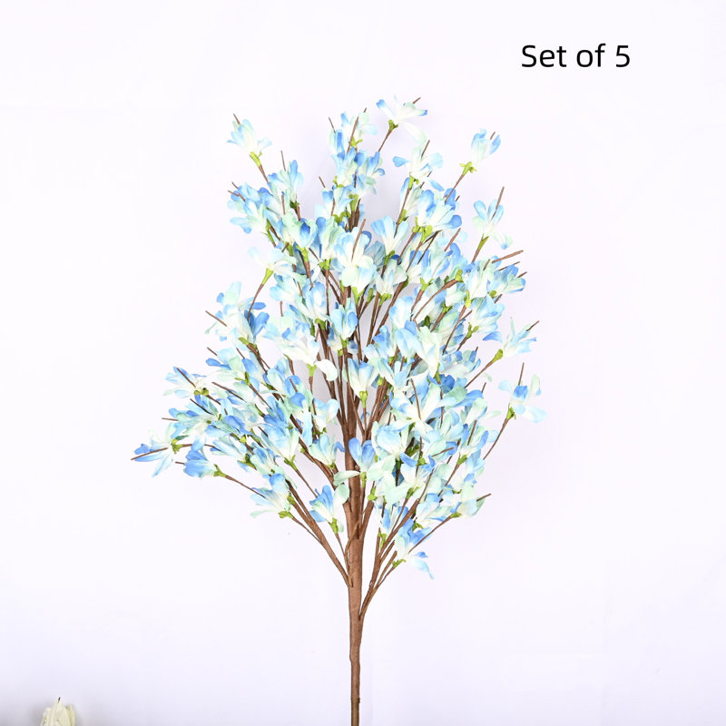 Faux forsythia, arrangement floral, Bleu clair