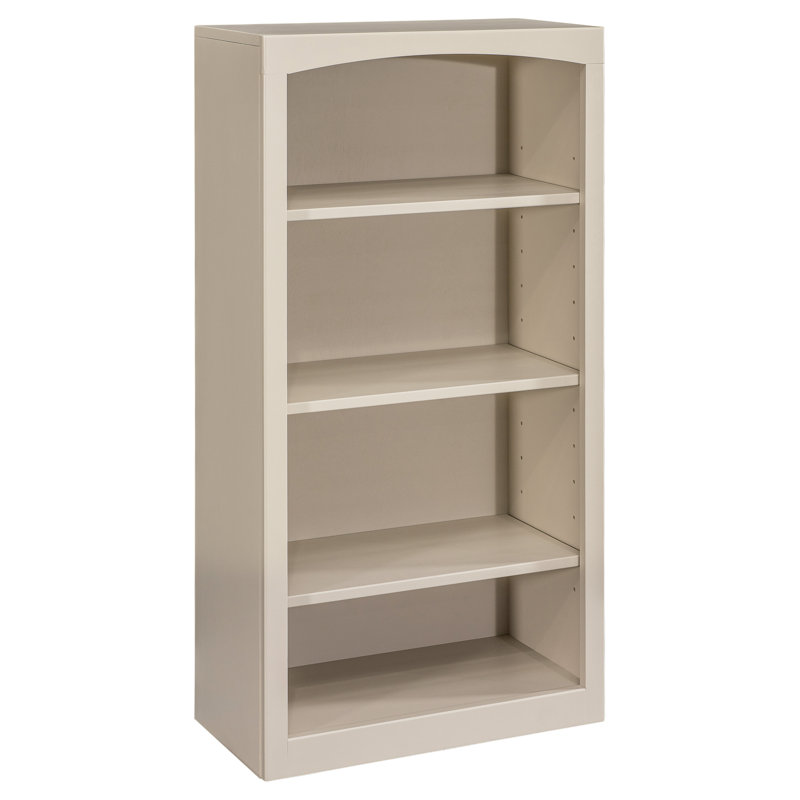 Ossy American Built Solid Wood Bookcase, (4 Shelves) 48"H x 24"W x 12"D, Sand Dollar