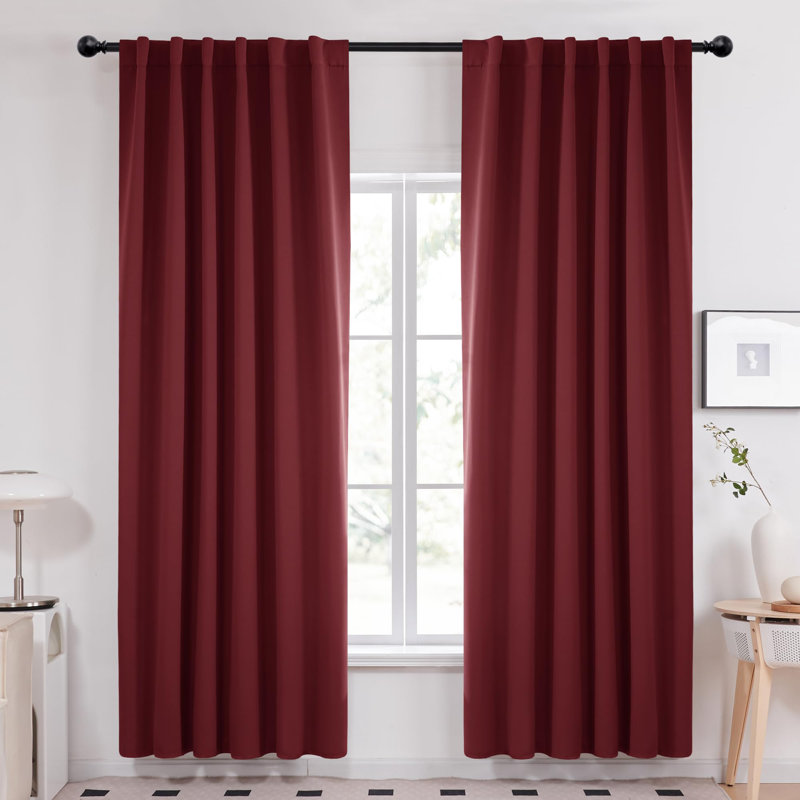Darlington Room Darkening Curtain Pair, 52" W x 95" L, Burgundy Red