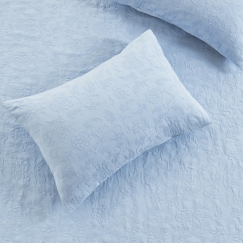 Literie Talley Sophia, Ensemble de couvre-lit très grand + 2 très grand, Bleu
