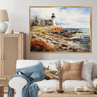Seliga Canadian Lighthouses Guiding Light I Framed On Canvas Print