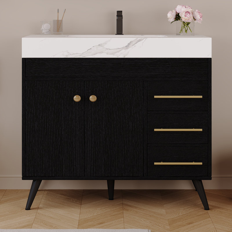 Meuble-lavabo moderne (doit inclure le meuble-lavabo et le lavabo) avec rangement