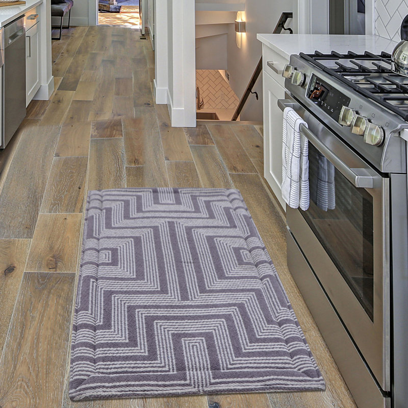 Striped Polyester Anti-Fatigue Kitchen Mat