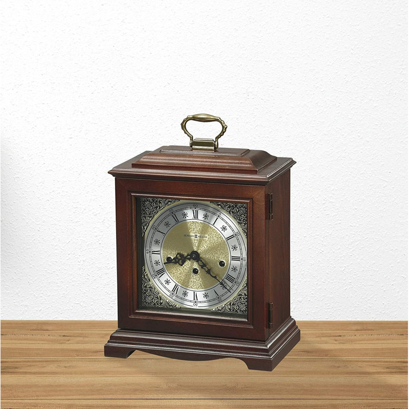 Bracket Mantel Clock - Windsor Cherry Wood, Classic Design, Key-Wound Single Chime Movement