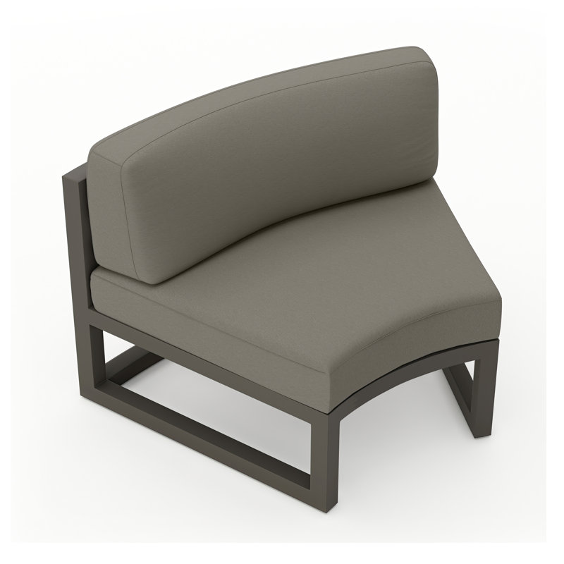 Avion Curve Seat - Black, Canvas Charcoal Sunbrella® Canvas, Slate