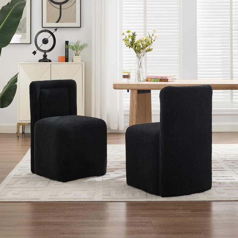 Upholstered Dining Chair Kitchen Side Chairs, Black