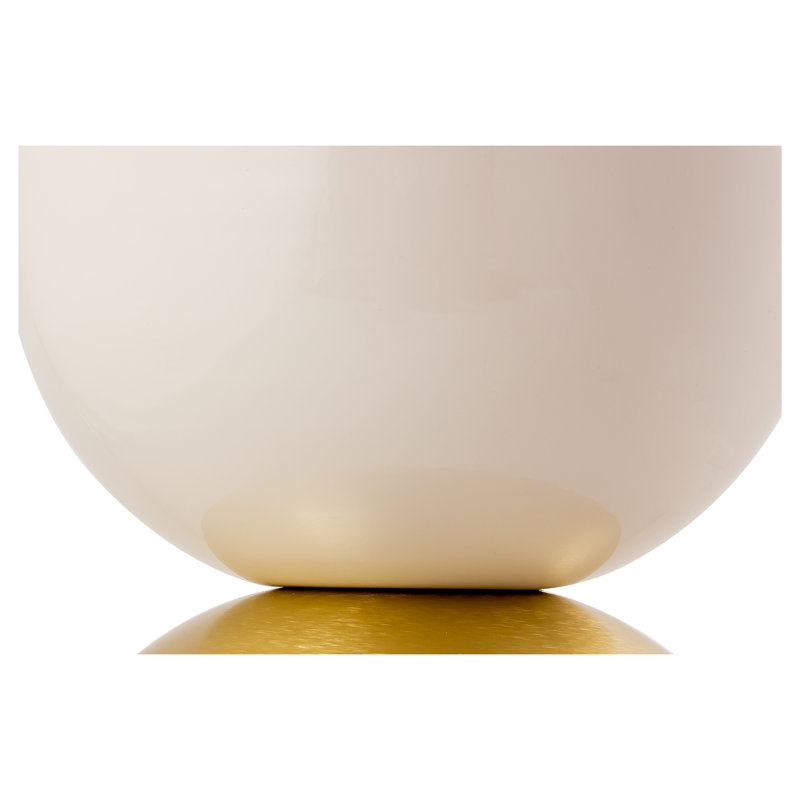 Gold and Ivory Round Iron Side Table, 12 x 24.75 in.