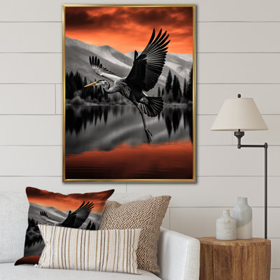 Reproduction sur toile d'un héron gris Lad Lad