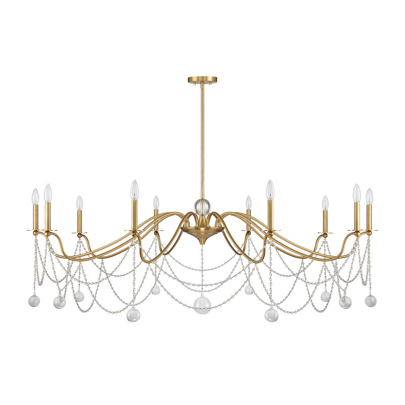 Mariposa 10-Light Chandelier in Warm Brass