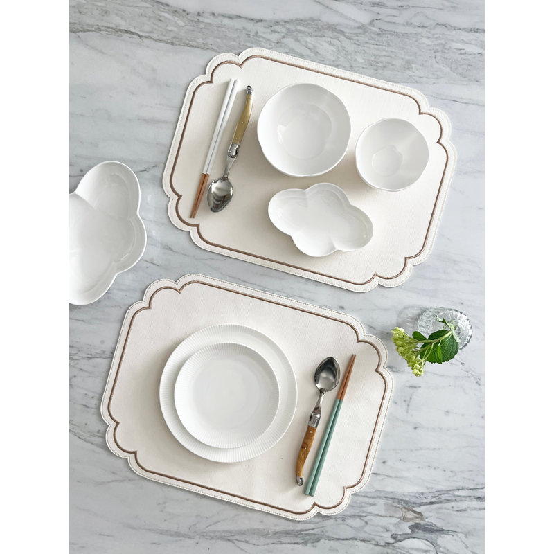 Lane Set of 2 Placemats, Ivory Almond