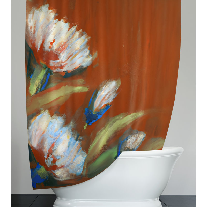 Huot Floral Shower Curtain, 93" H x 70" W