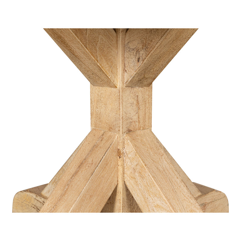 Natural Mango Wood Round Pedestal Dining Table