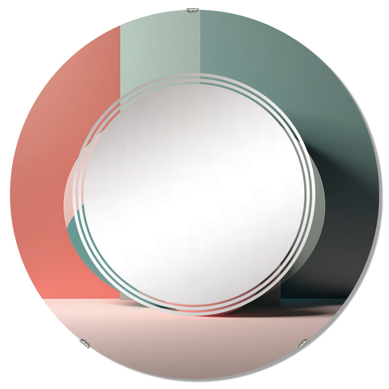Anicetus - Miroir mural moderne rond, 32 po x 32 po