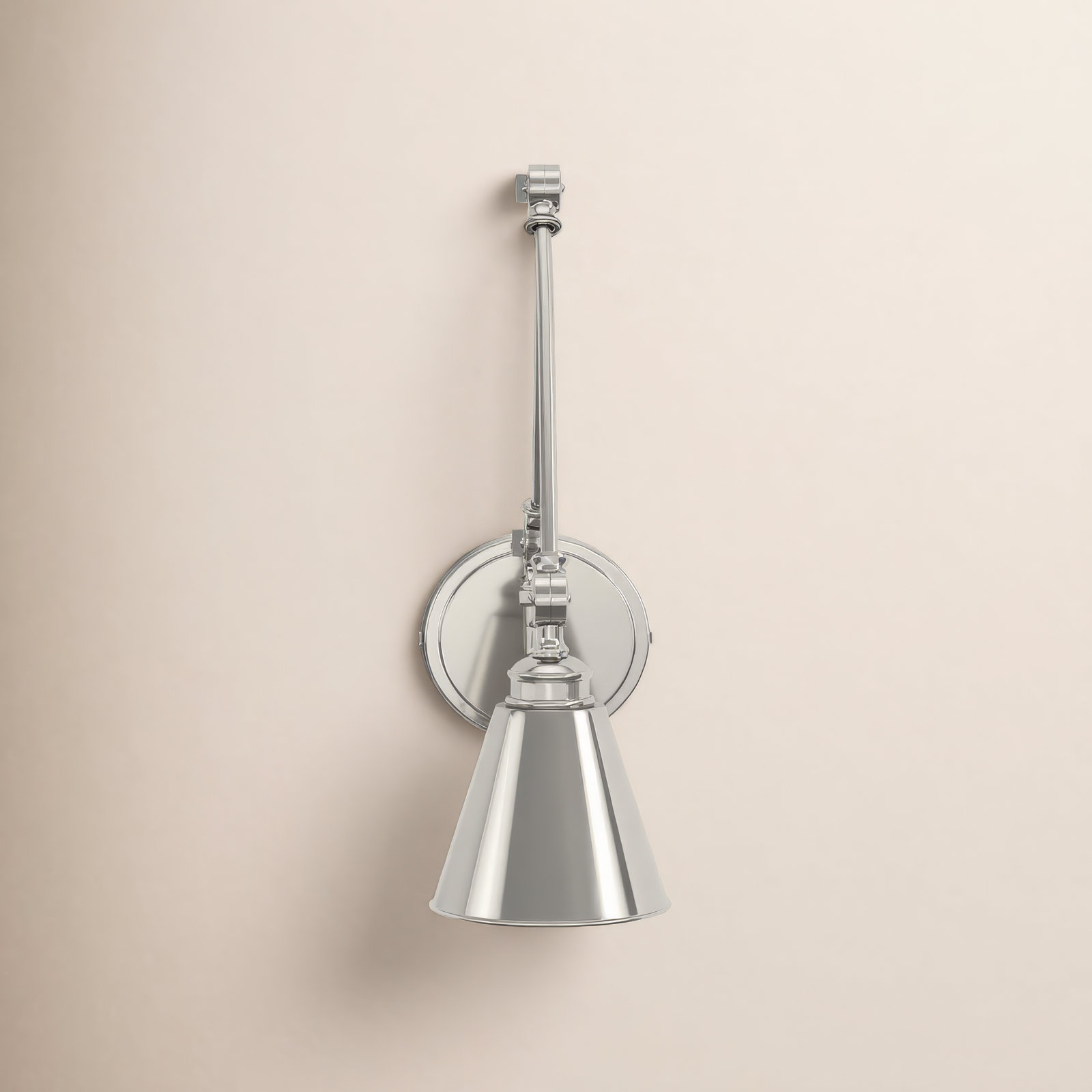 Beckham Single Light Swing Arm Sconce, Polished Nickel