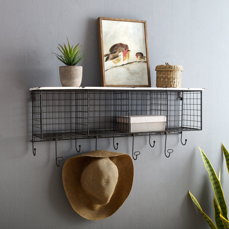 Outen Wall Wall Mounted Coat Rack, Dark Brown