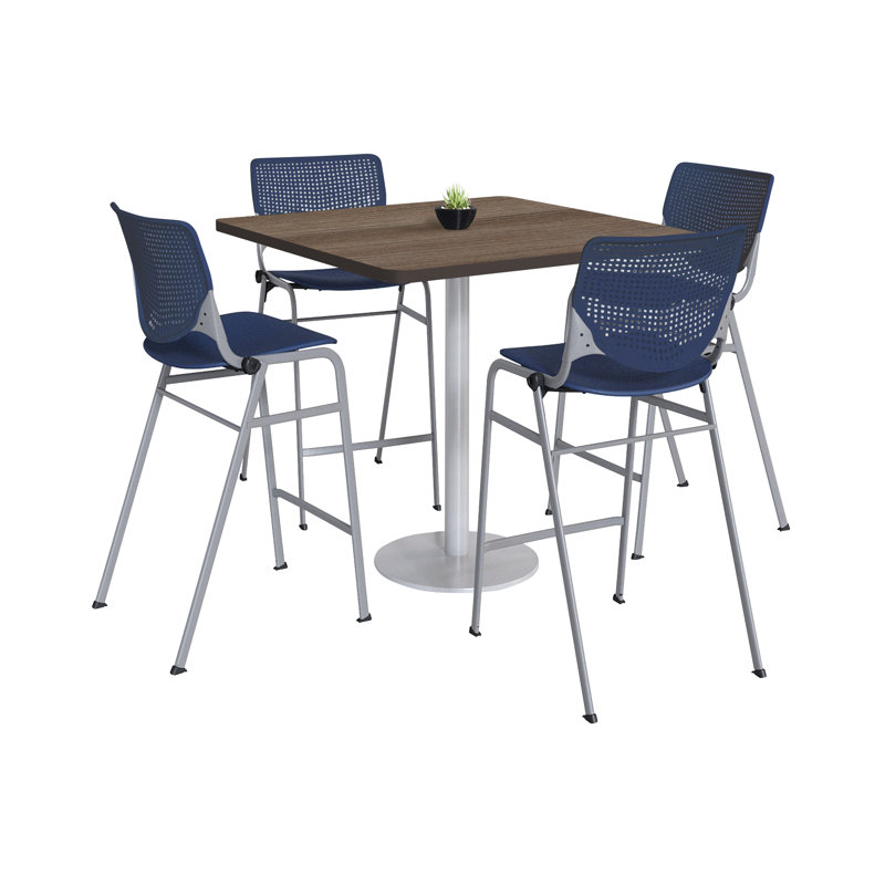 Ensemble de table de salle à manger et chaise Kool L 42 po, Blanc, H 41 po x L 36 po x l 36 po, Bleu marine