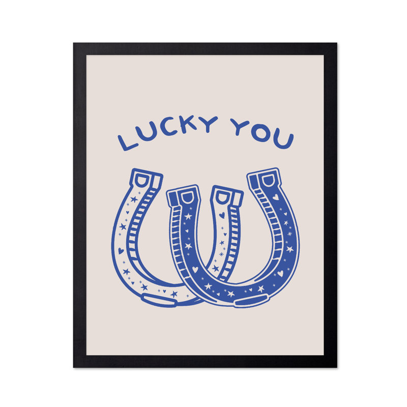 Bleu Lucky You, Cadre noir, Affiche, H 12 po x l 16 po