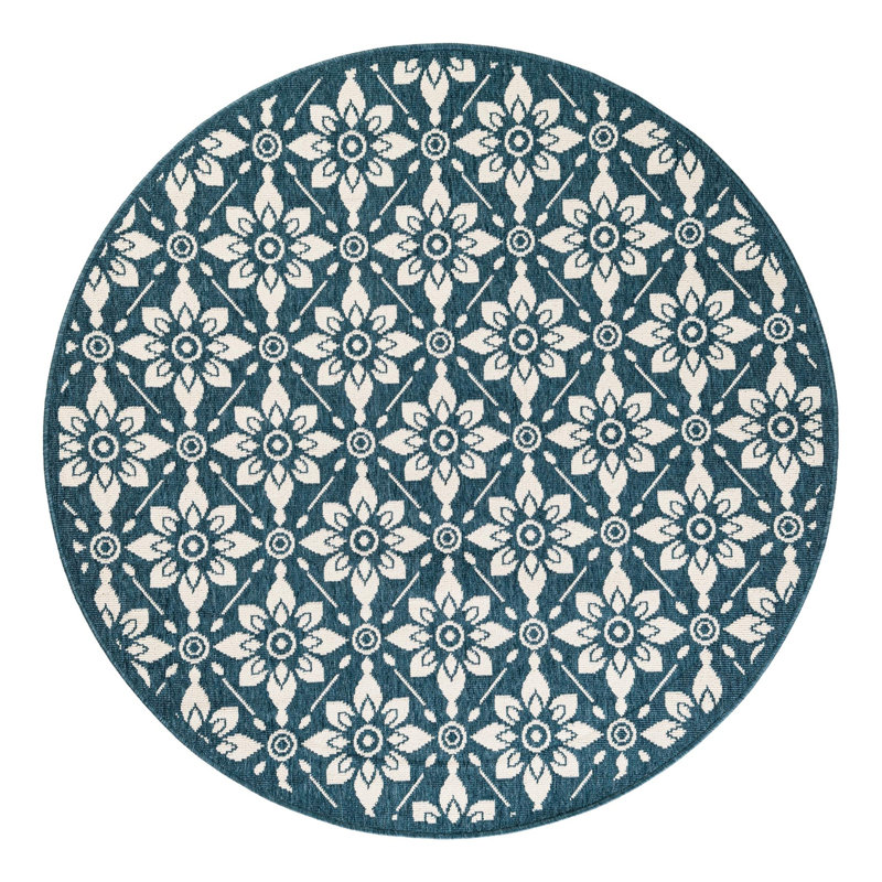 Indoor/Outdoor Trellis Area Rug, Round 5'1"