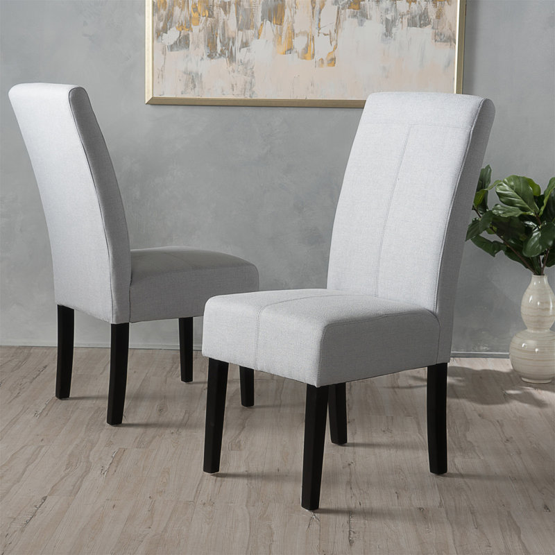 Chaise de salle à manger rembourrée, Gris clair
