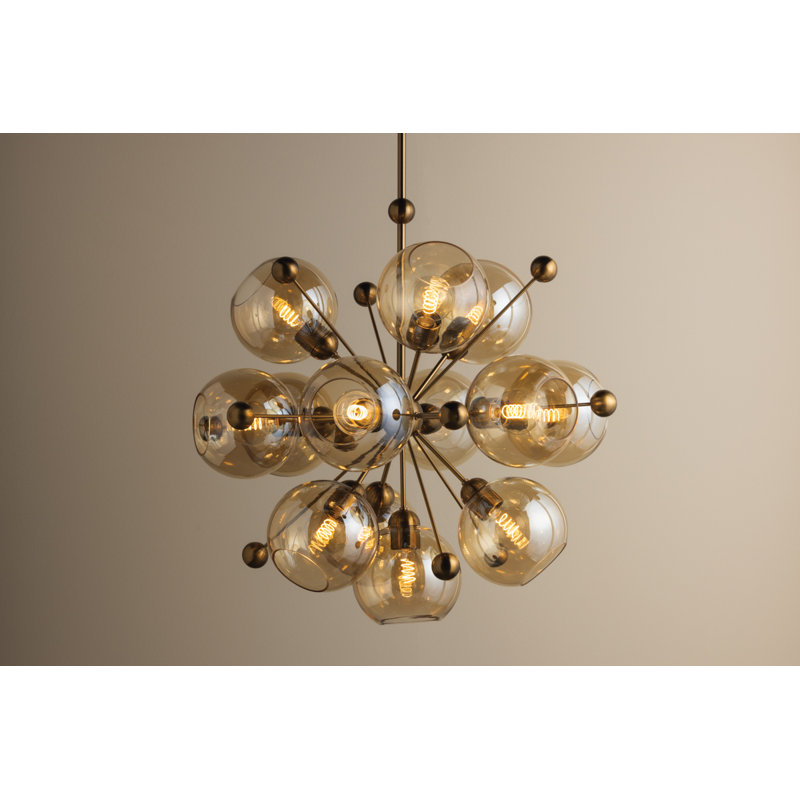 Troy Lighting Ellory 13 Light Chandelier in Patina Brass, 31" H x 32" W x 32" D