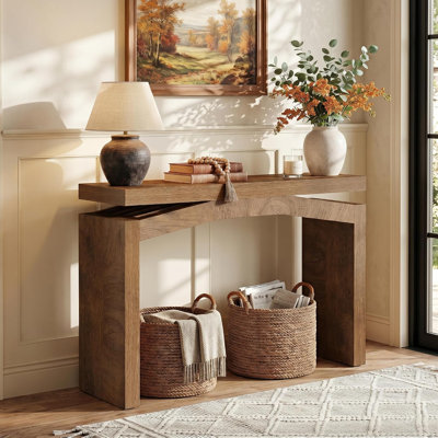 40-Inch Console Table, Small Entry Table with Arched Design