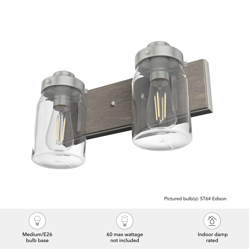 Devon 2 - Light Dimmable Vanity Light, Brushed Nickel