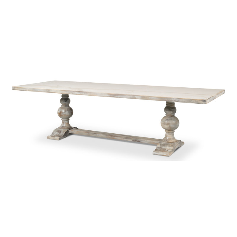Dining Table, Gray Oak, Calacatta