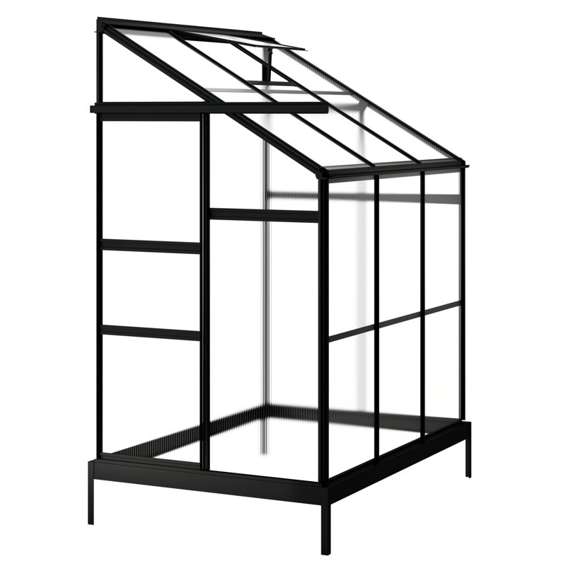 Artra 6 Ft W x 4 Ft D Hobby Greenhouse, Black