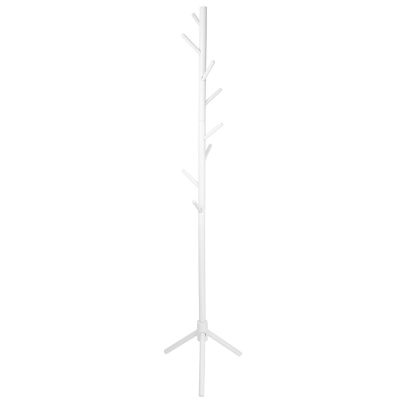 Solid Beech Wood Freestanding Coat Stand, White