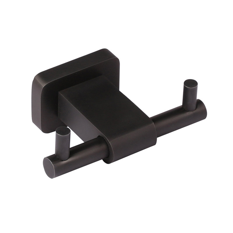 Eleganza Double Robe Hook, Matte Black