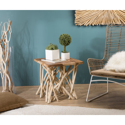 Burnsville Solid Wood Abstract End Table
