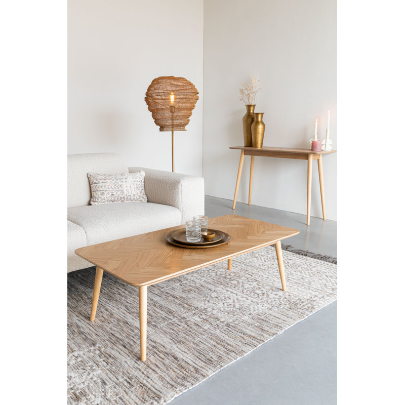 Fabio Solid Wood Coffee Table, Light Brown